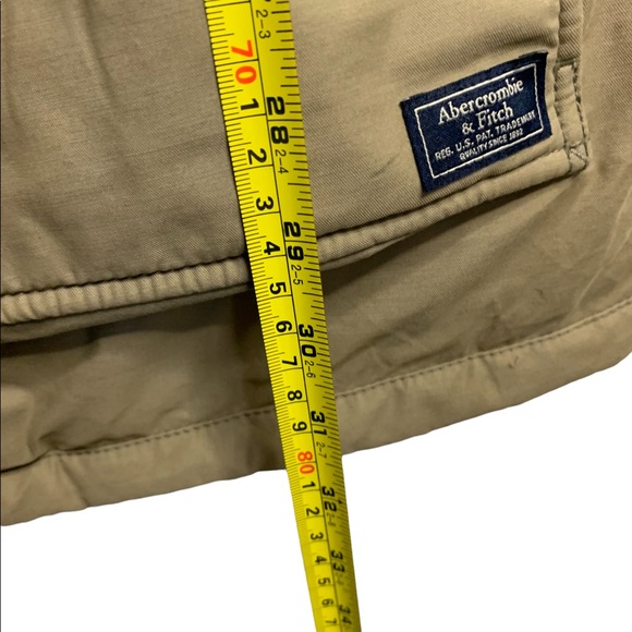 Abercrombie & Fitch Beige Winter Parka Heavy Down Drawstring Coat Size M - Picture 12 of 13